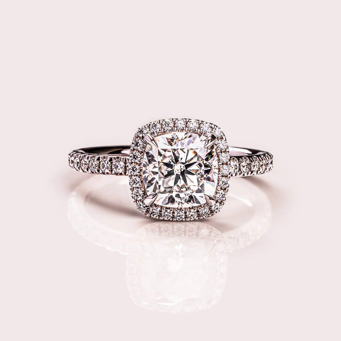 Celestial Solitaire Halo Moissanite Ring