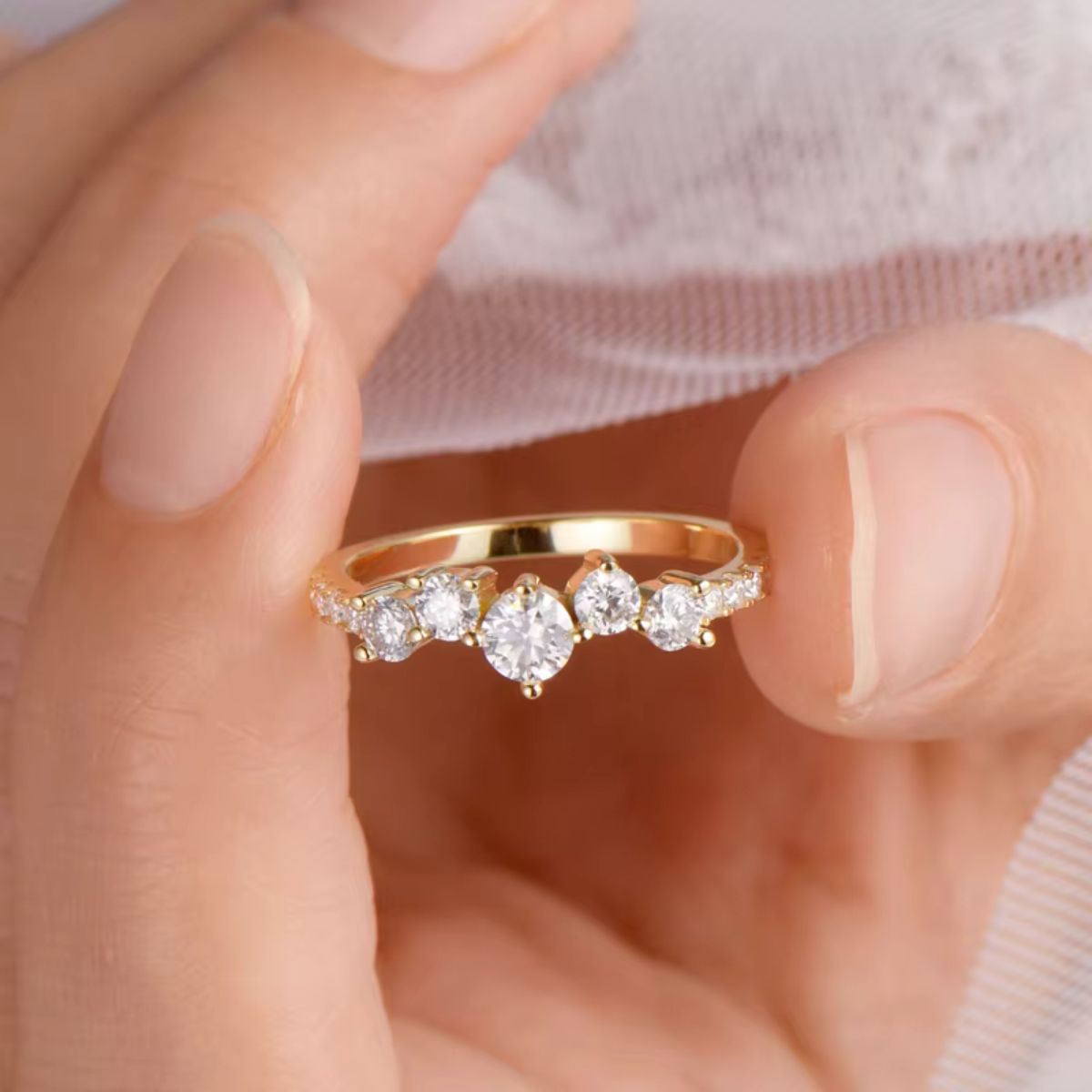 Celestial Crown Moissanite Ring