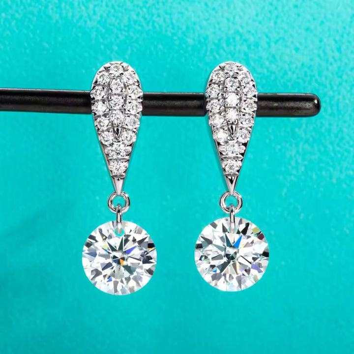 Pear Top Round Dangle Earrings