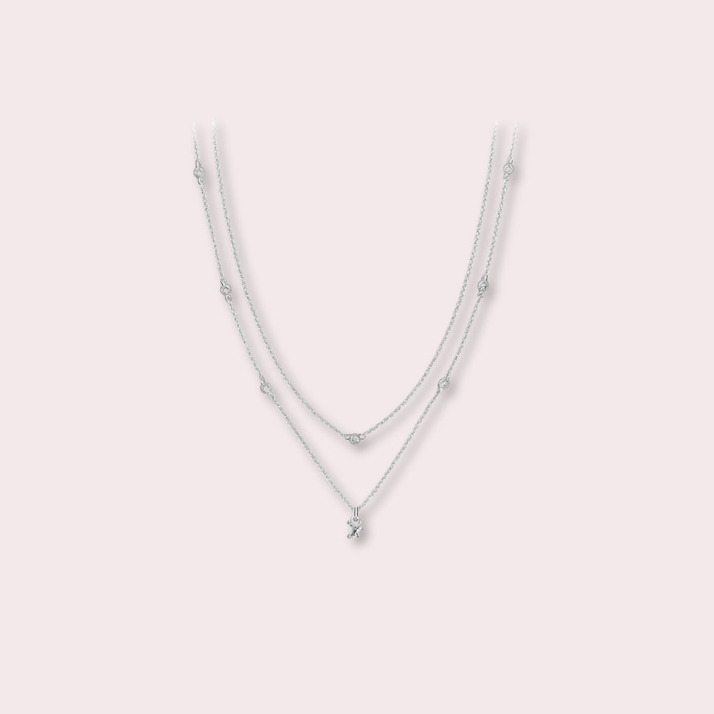Delicate Dual-Layer Pendant Necklace