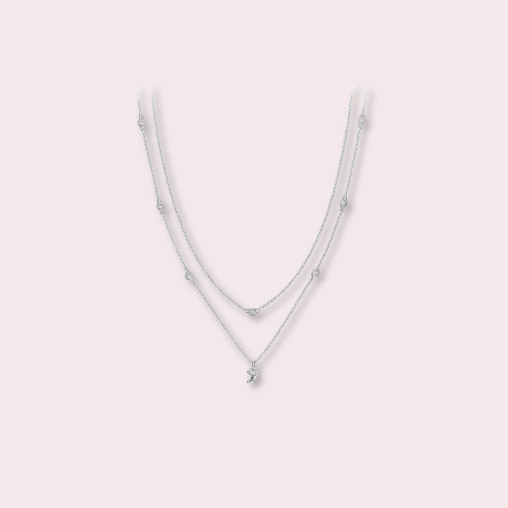Delicate Dual-Layer Pendant Necklace