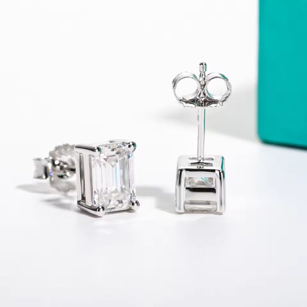 Emerald-Cut Stud Earrings