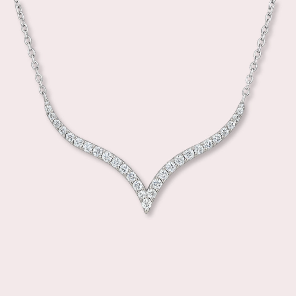 Elegant V-Curve Diamond Necklace