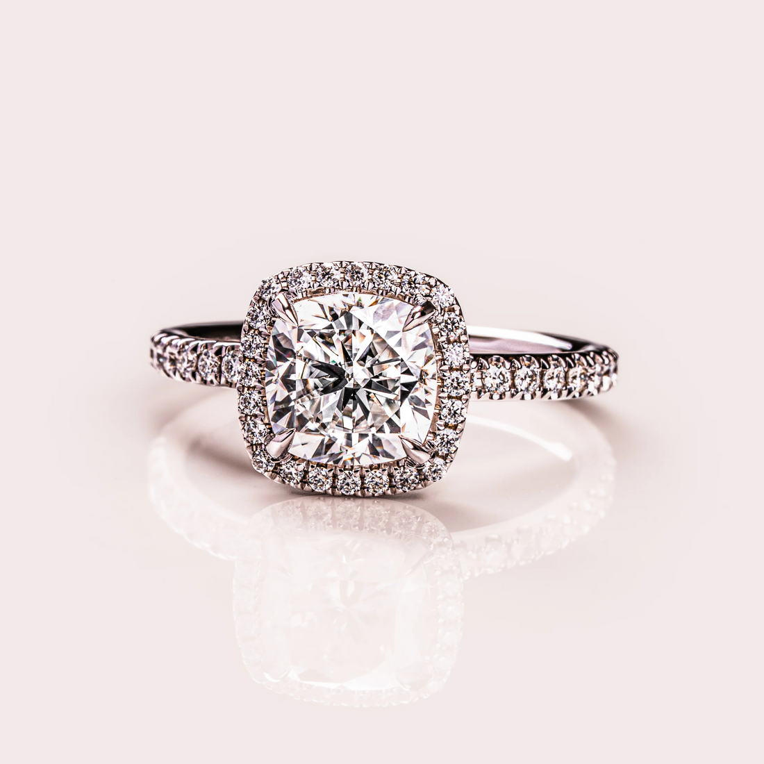 Celestial Solitaire Halo Moissanite Ring