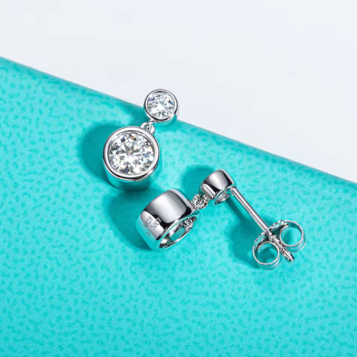 Two-Tier Round Drop Earrings