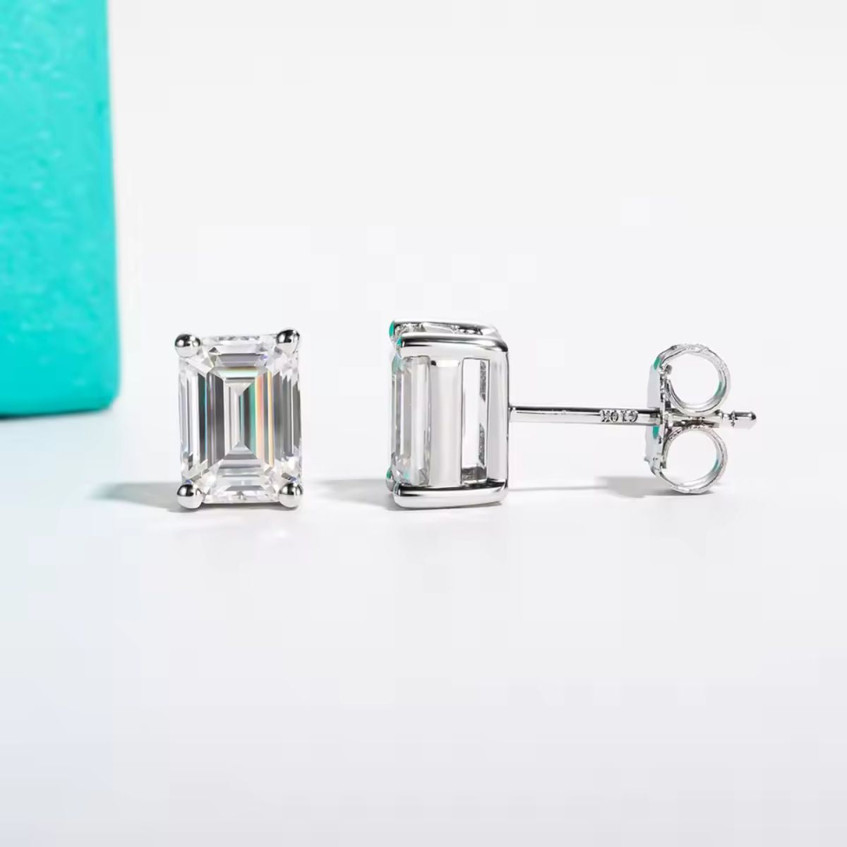 Emerald-Cut Stud Earrings