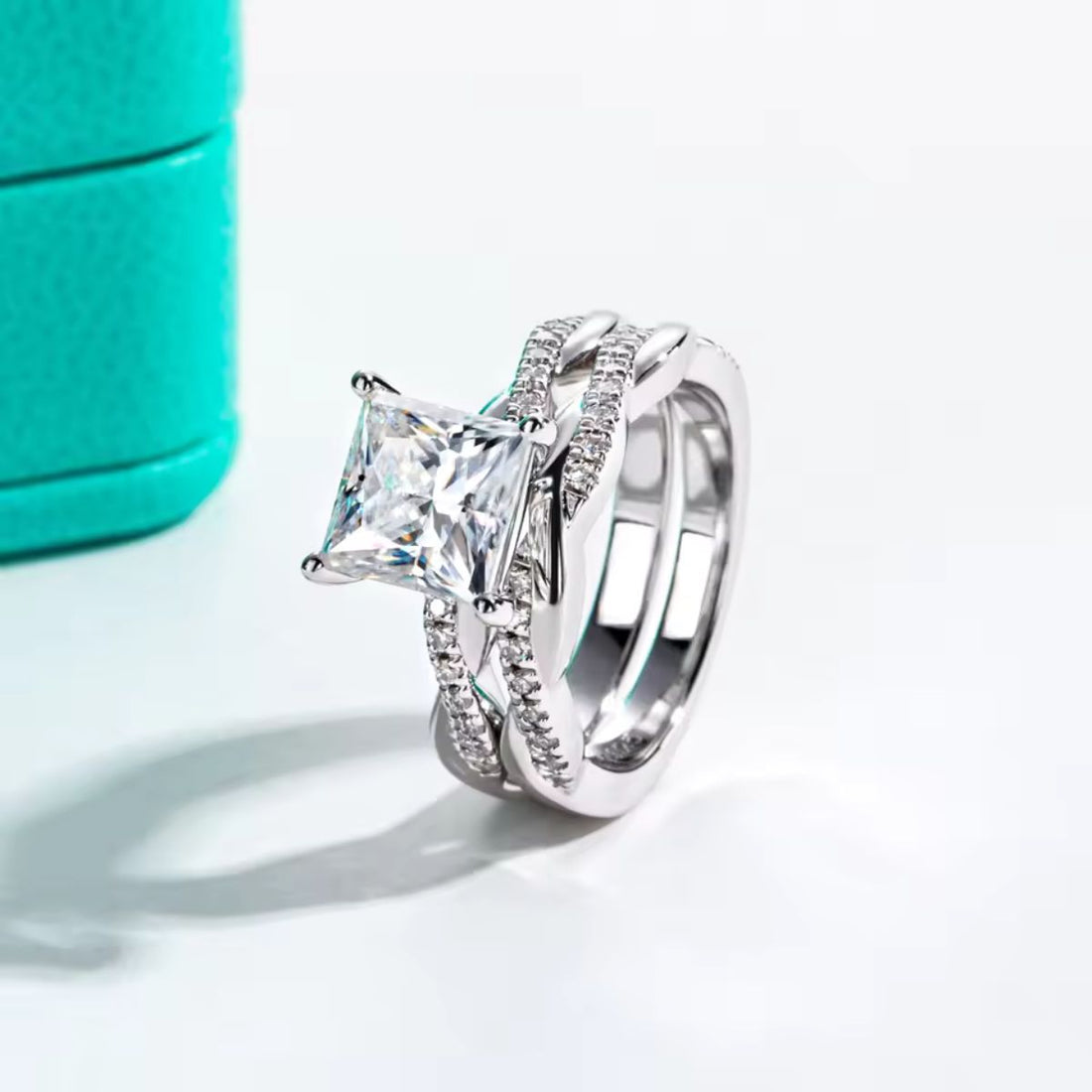 Twisted Princess-Cut RingSet