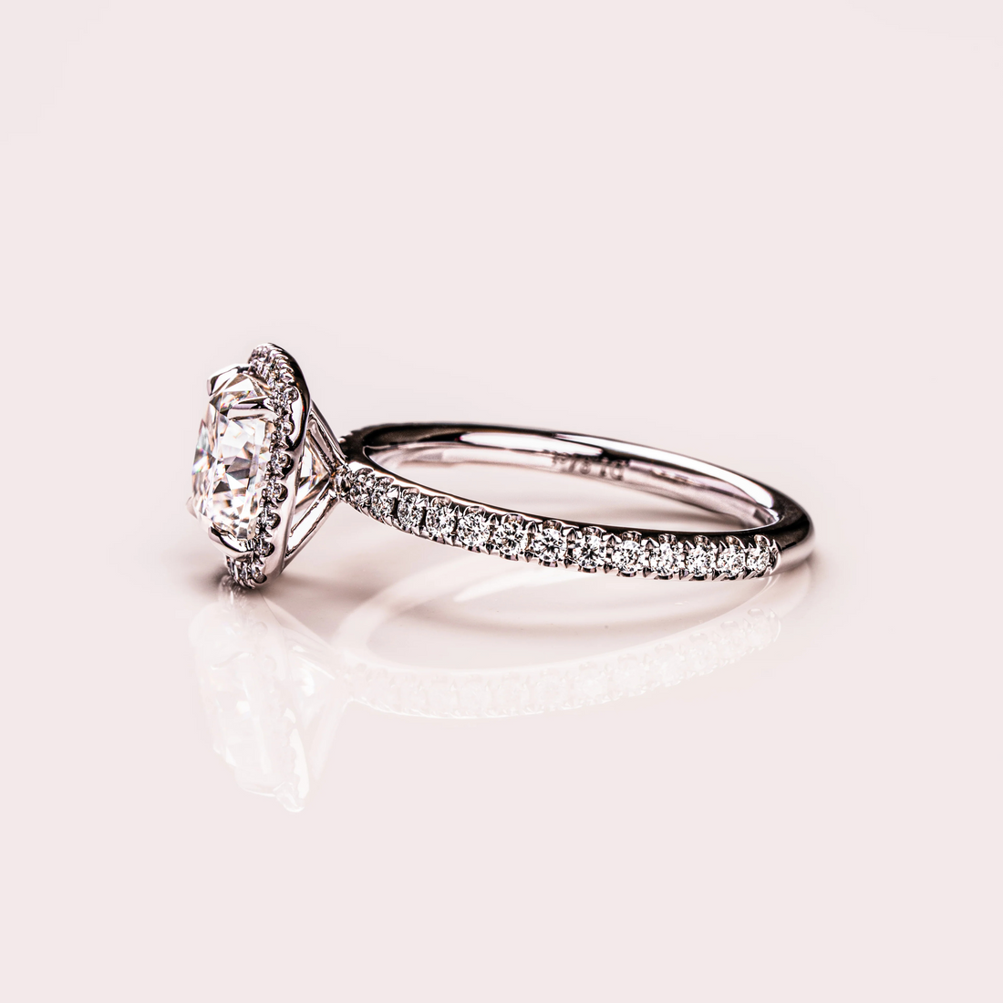 Celestial Solitaire Halo Moissanite Ring