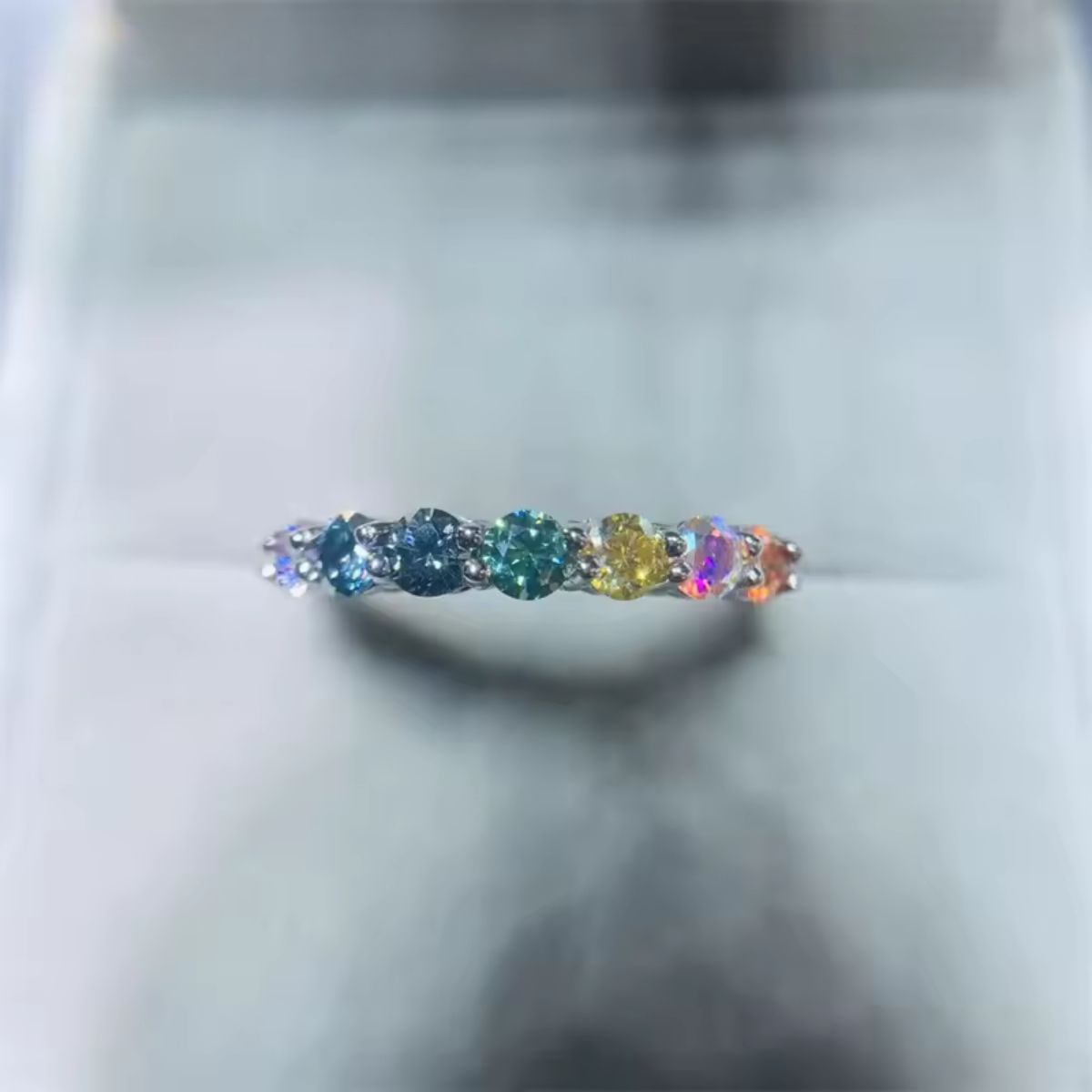Spectrum Moissanite Band Ring