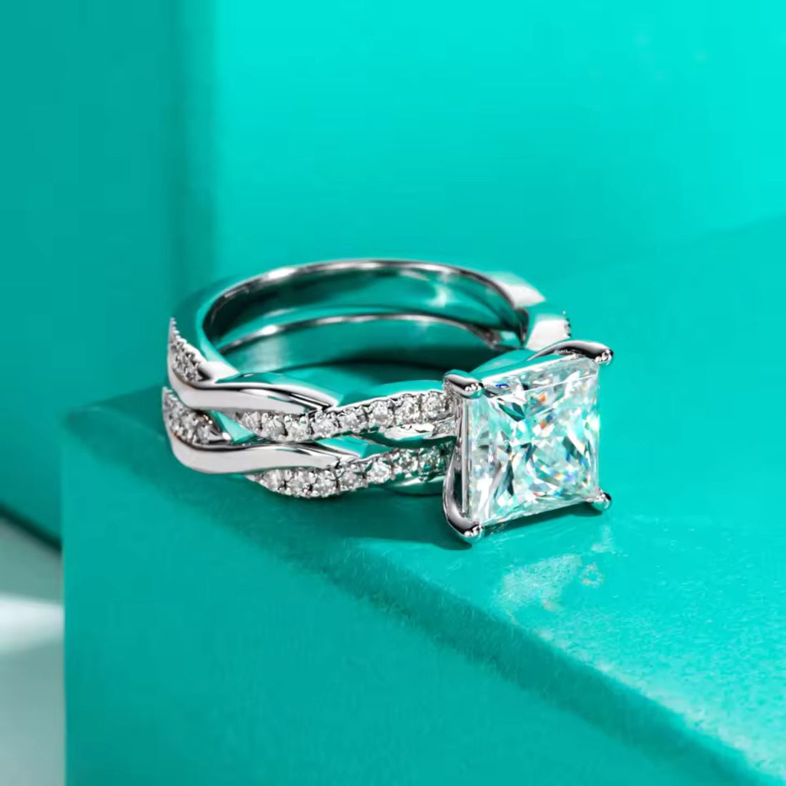 Twisted Princess-Cut RingSet
