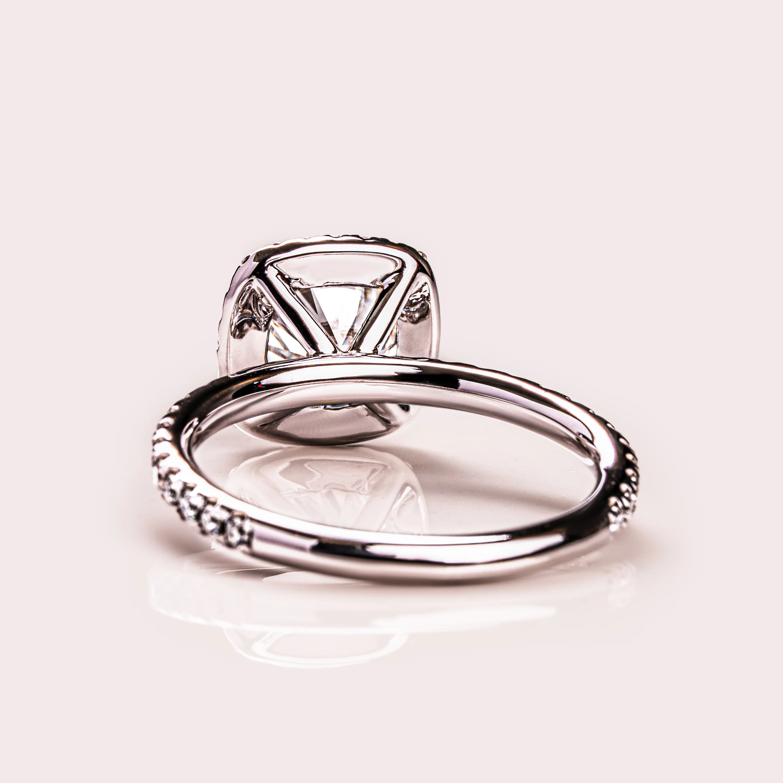 Aurora Halo Moissanite Solitaire Ring