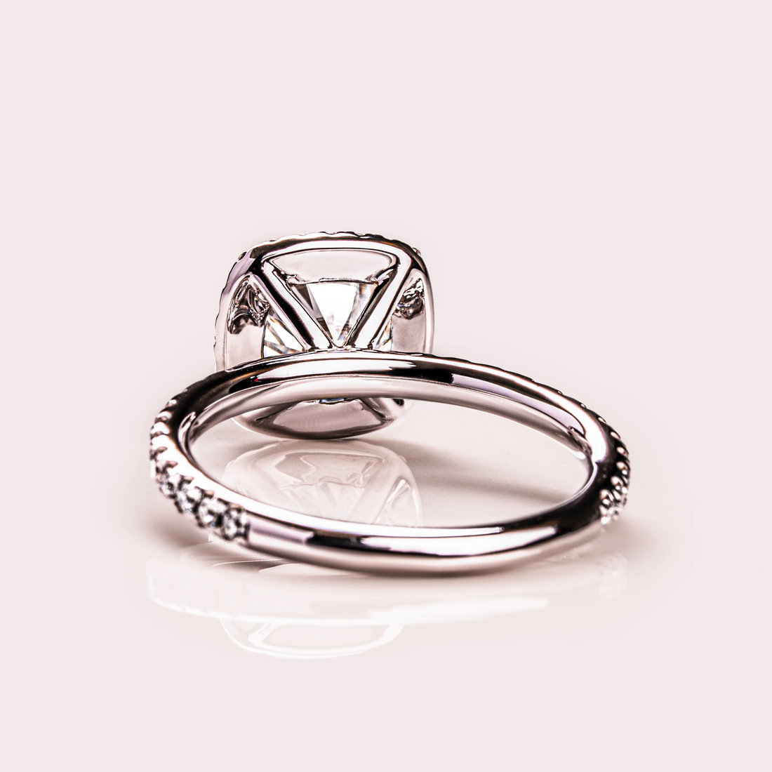 Celestial Solitaire Halo Moissanite Ring