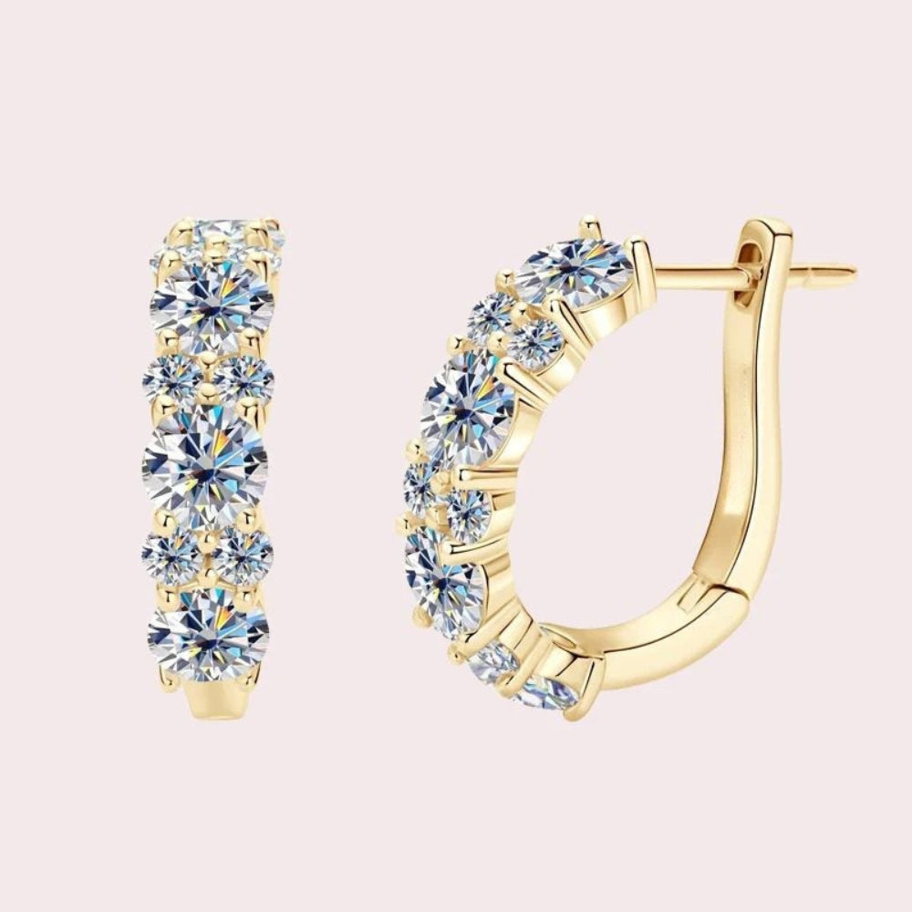 Hoop Stud Earrings - 2.76CT Moissanite
