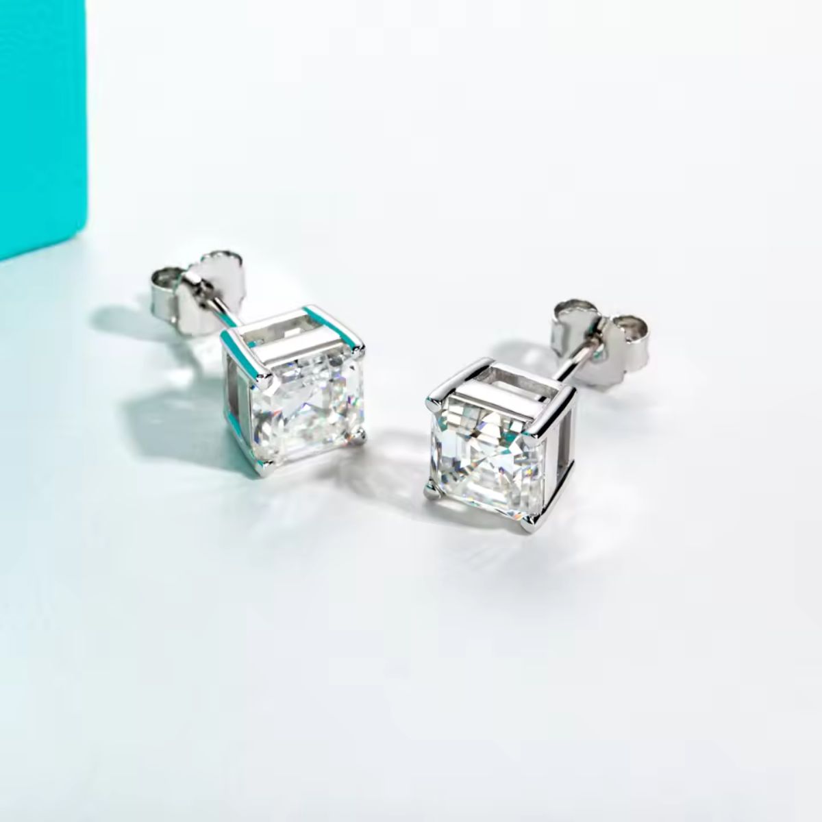 Princess-Cut Stud Earrings