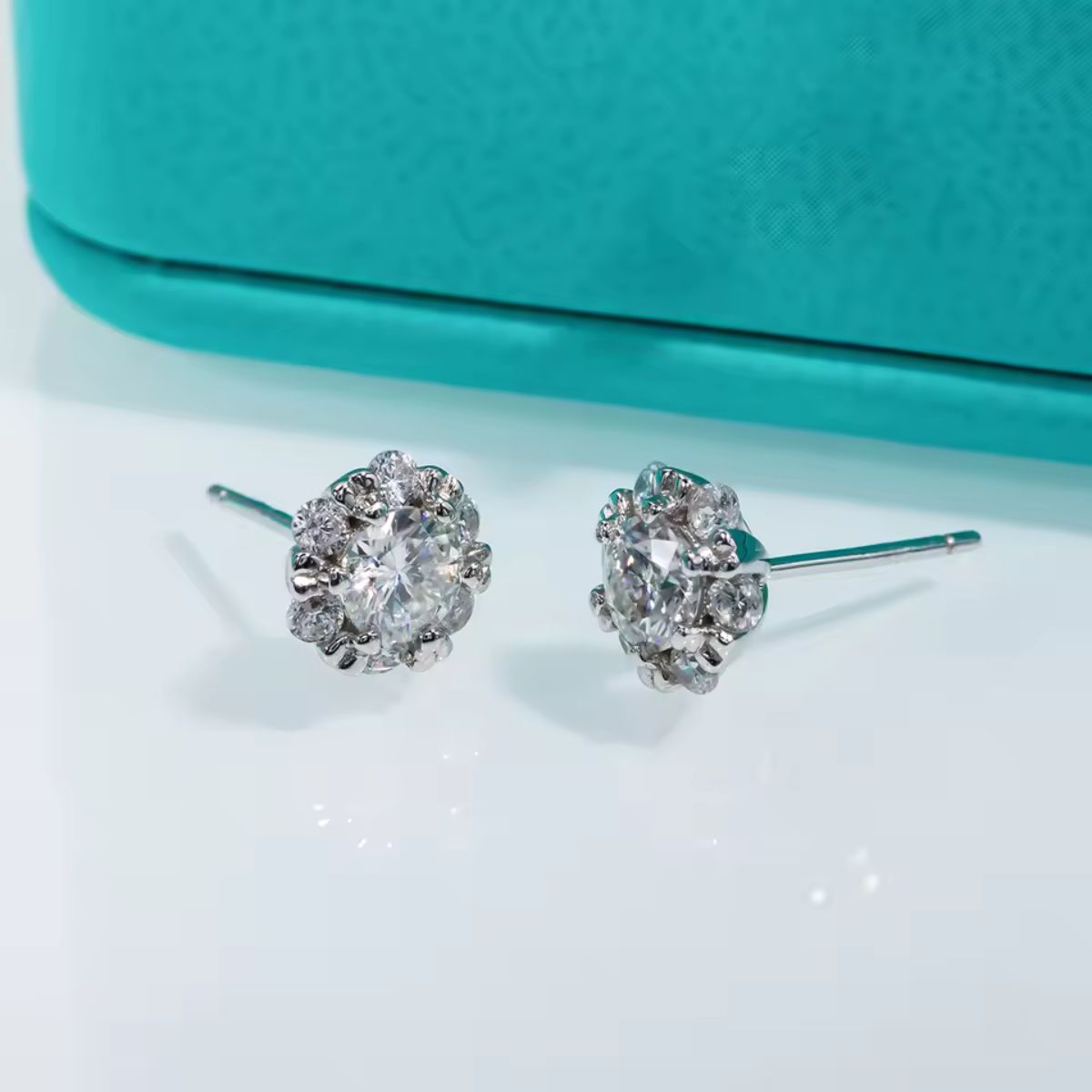 Floral Halo Cluster Stud Earrings