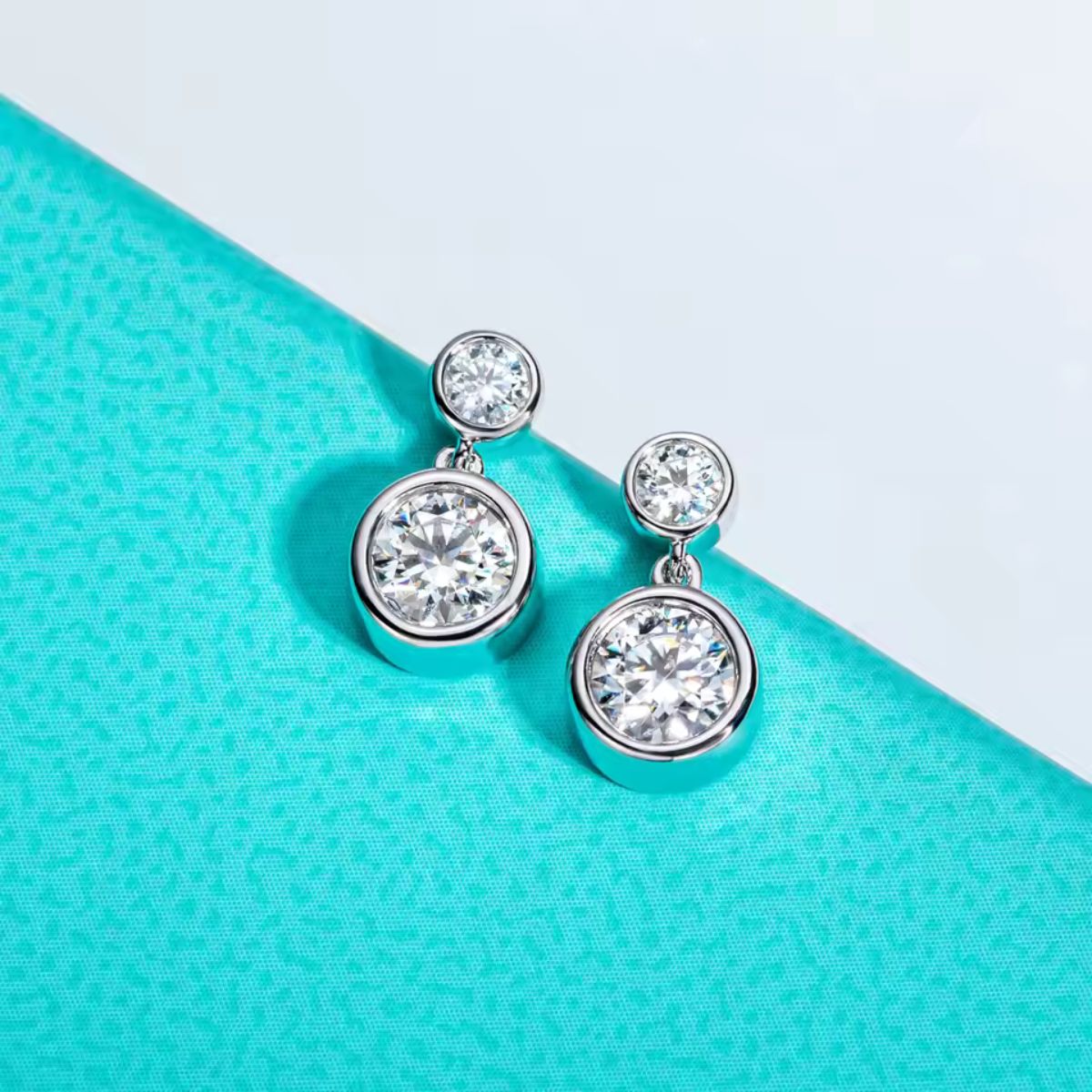 Two-Tier Round Drop Earrings