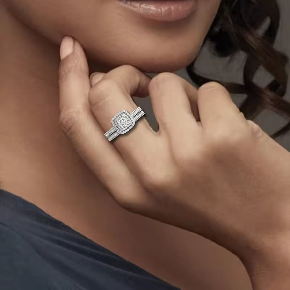 Alira Moissanite Ring & Band Set