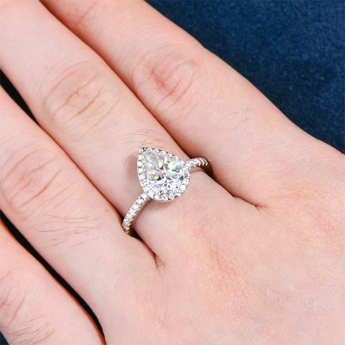 Aurela Teardrop Moissanite Ring
