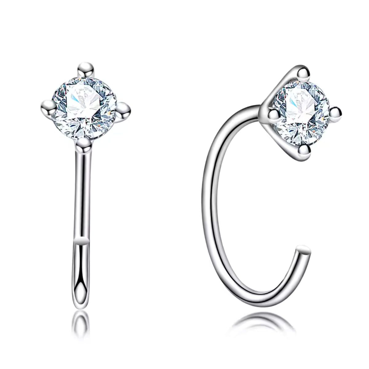 Round Open-Setting Stud Earrings