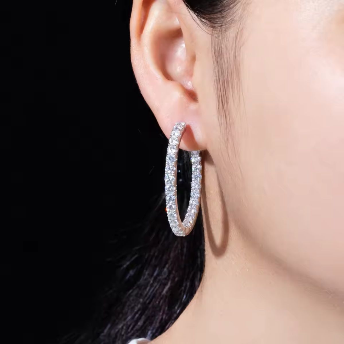 Sparkling Round Hoop Earrings