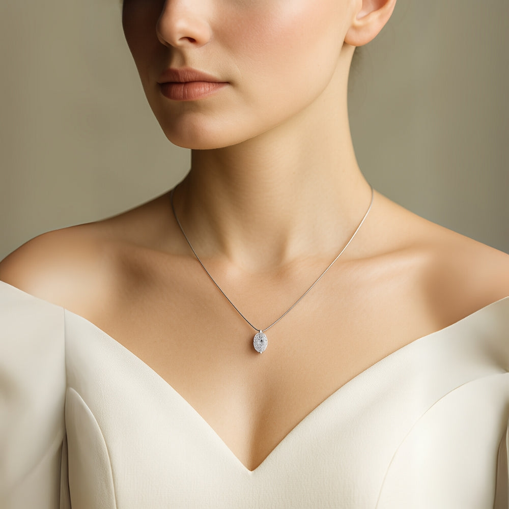 Marquise Illusion Floating Necklace
