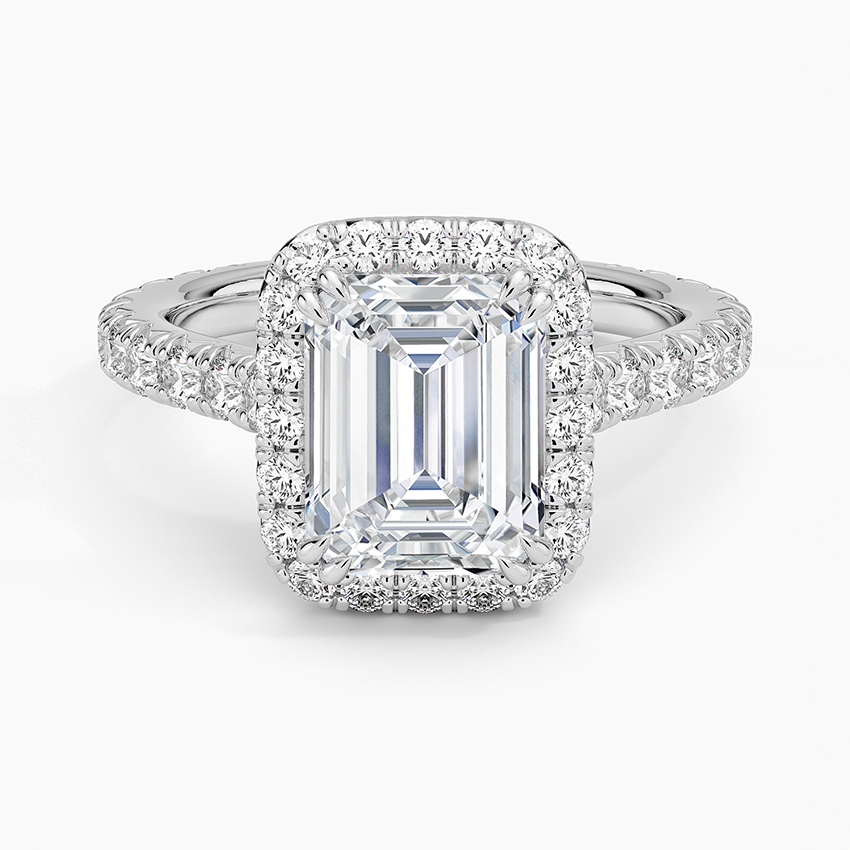 Elegant Emerald Halo Ring Set