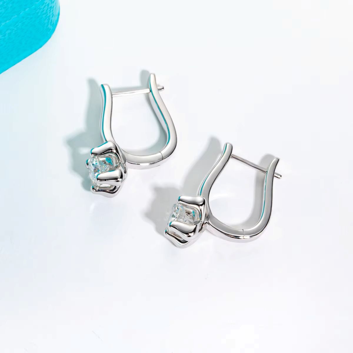 Prong-Set Round Dangle Hoops