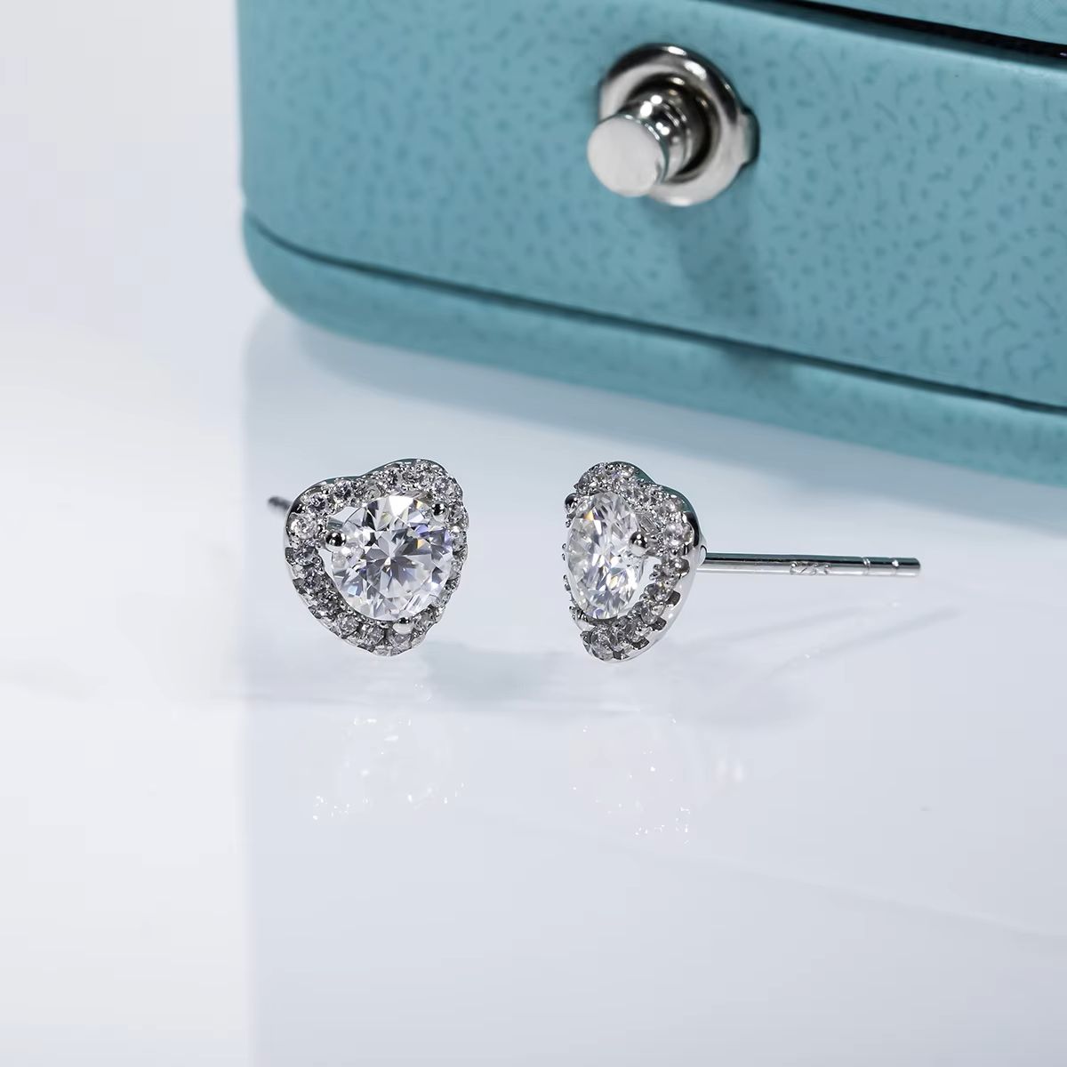 Halo Heart Stud Earrings