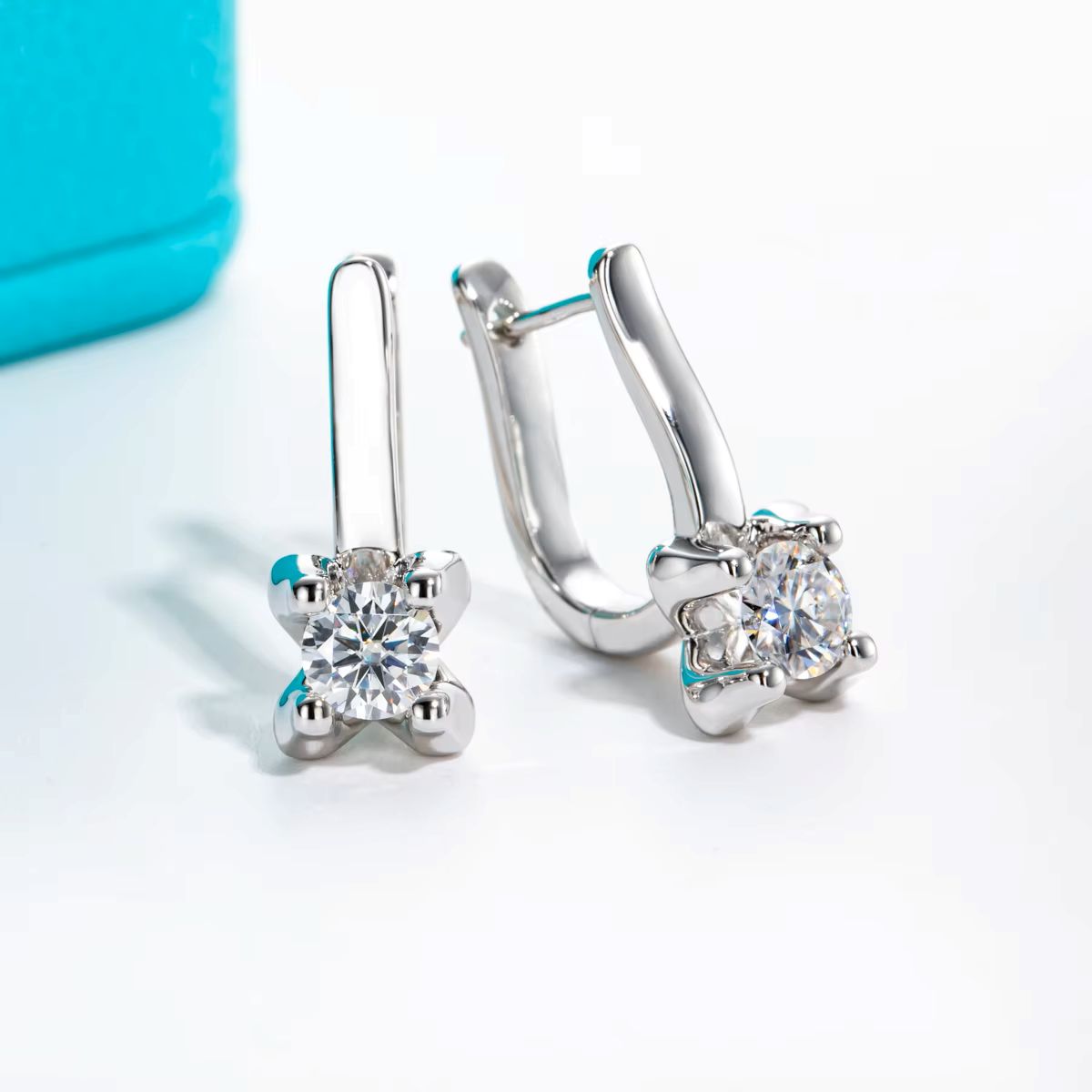 Prong-Set Round Dangle Hoops