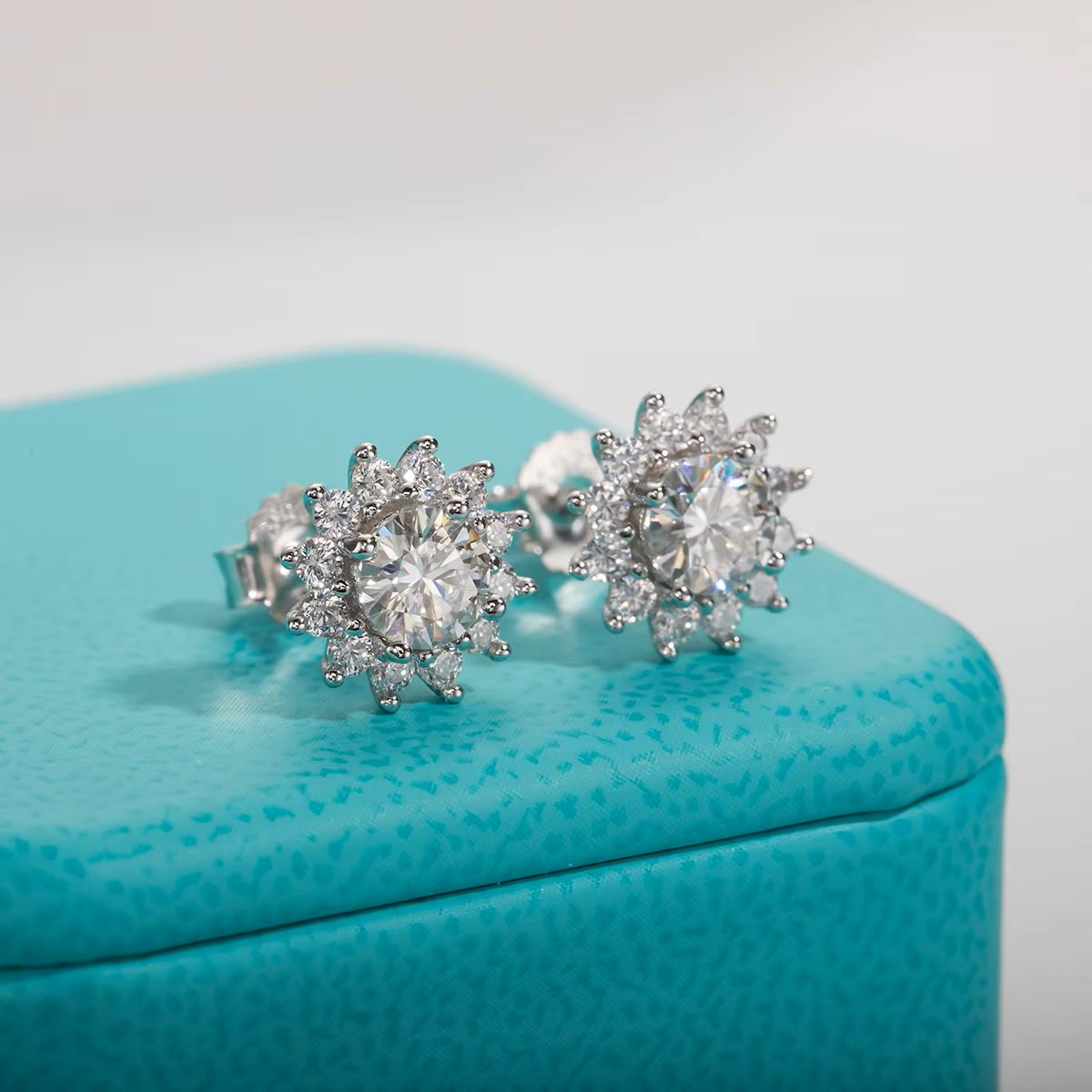 Floral Halo Cluster Stud Earrings