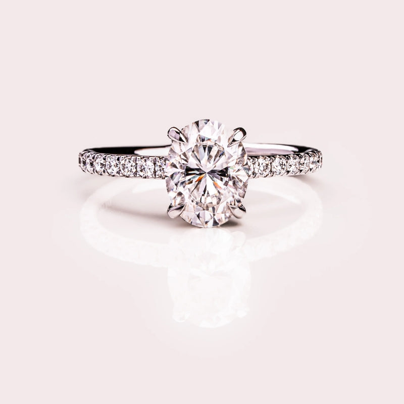 Oval Solitaire Moissanite Ring