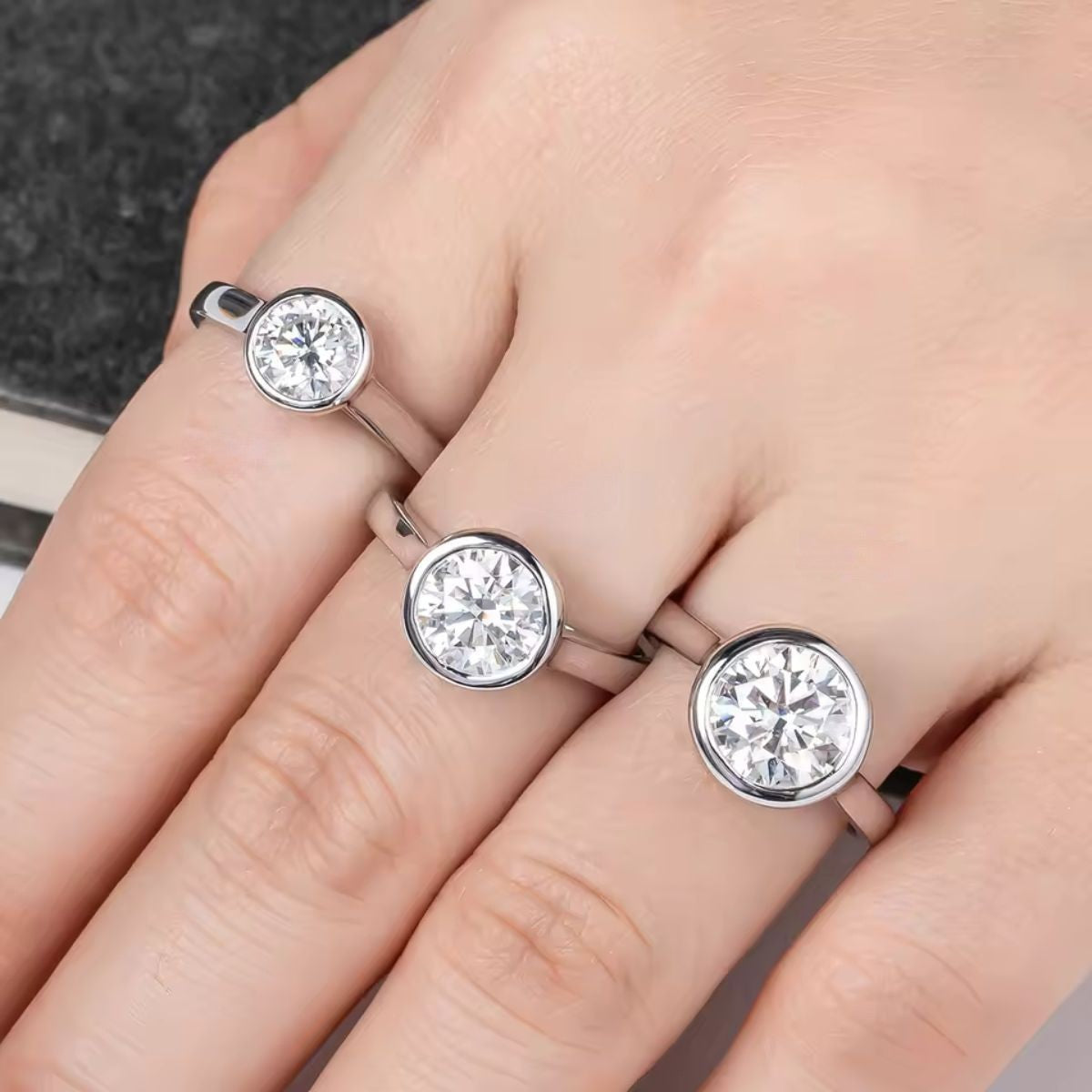 Liora Bezel Moissanite Ring