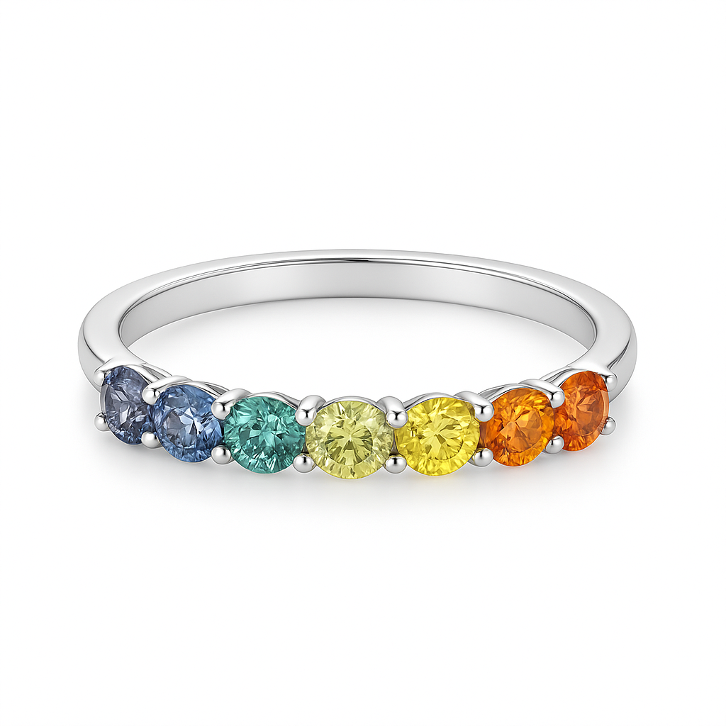 Spectrum Moissanite Band Ring