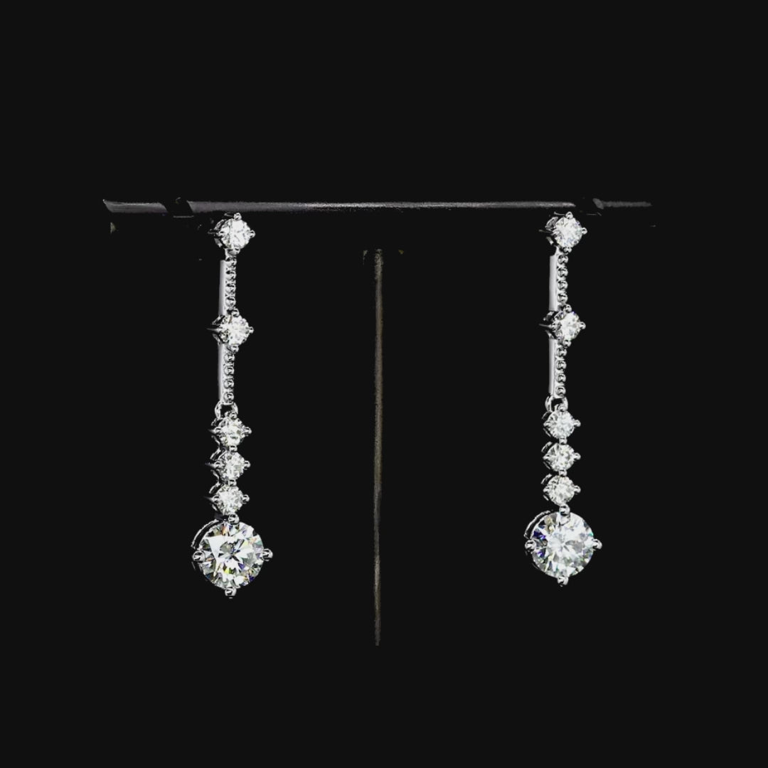 Linear Gemstone Drop Earrings