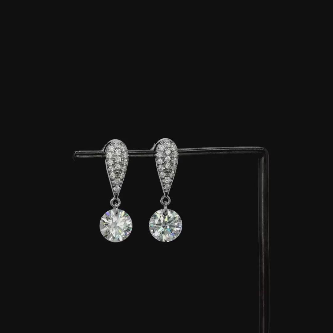 Pear Top Round Dangle Earrings