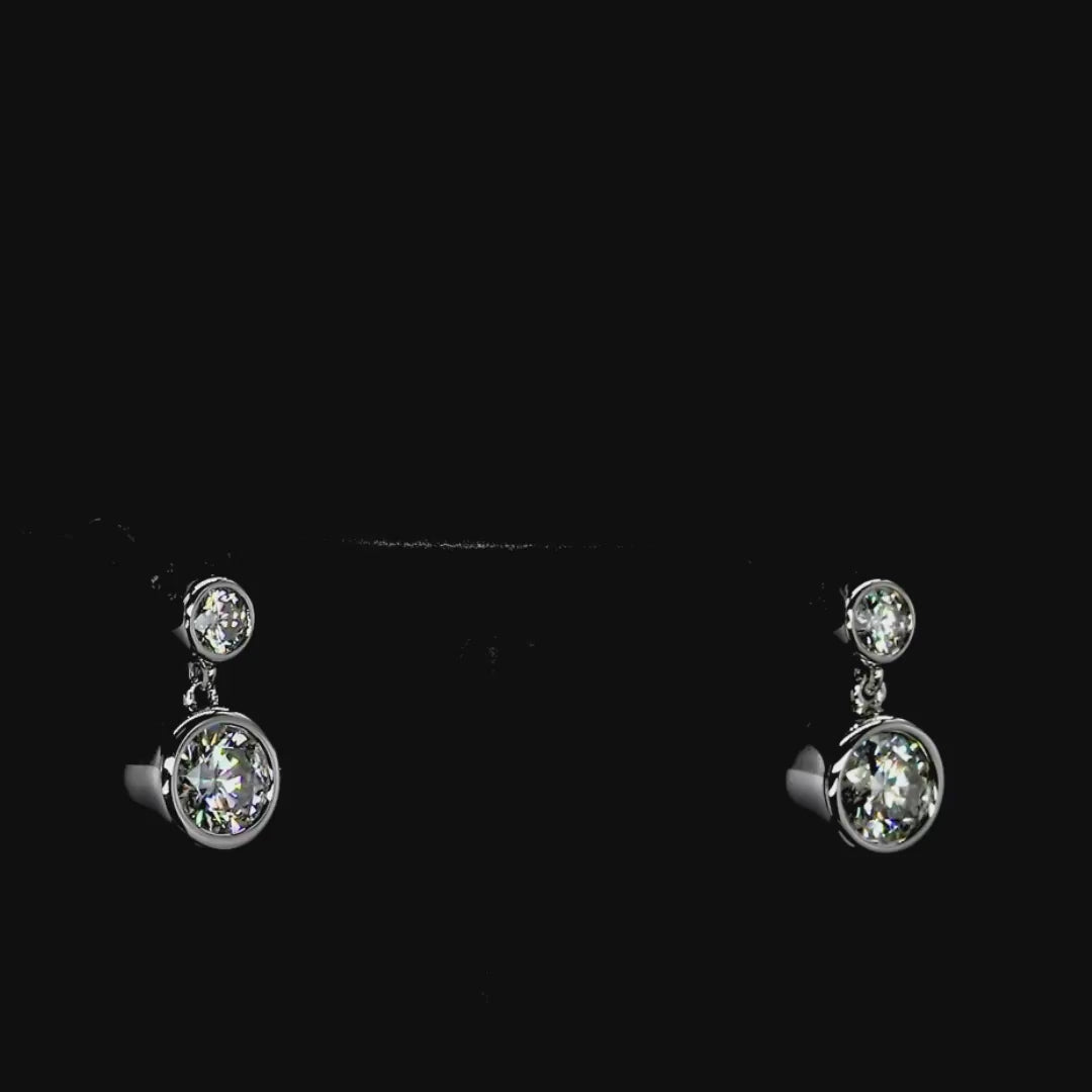 Two-Tier Round Drop Earrings