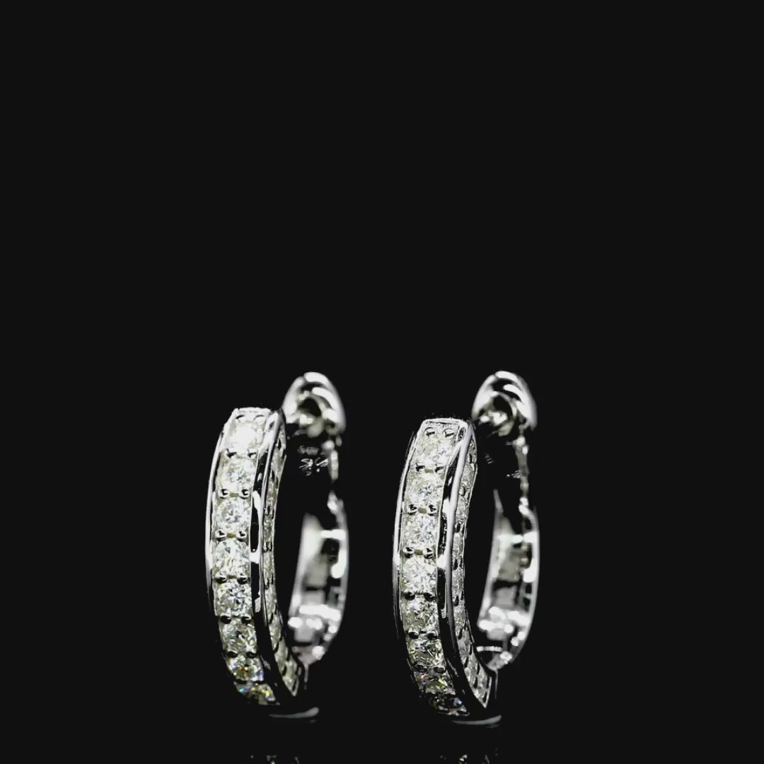 Pave Huggie Hoop Earrings