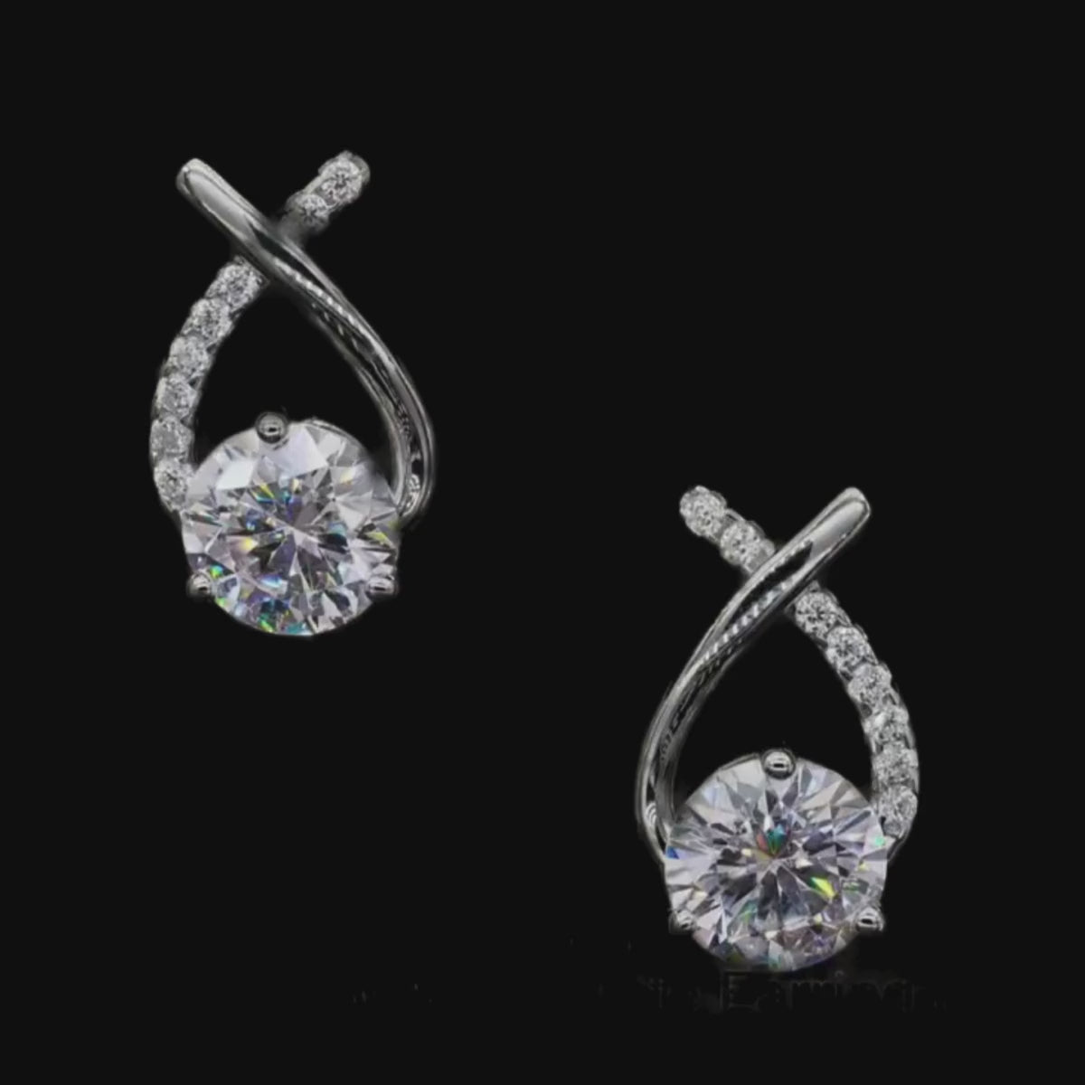 Crisscross Moissanite Stud Earrings