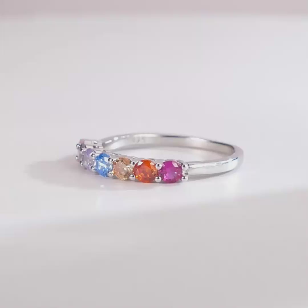 AuroraBand Rainbow Moissanite Ring