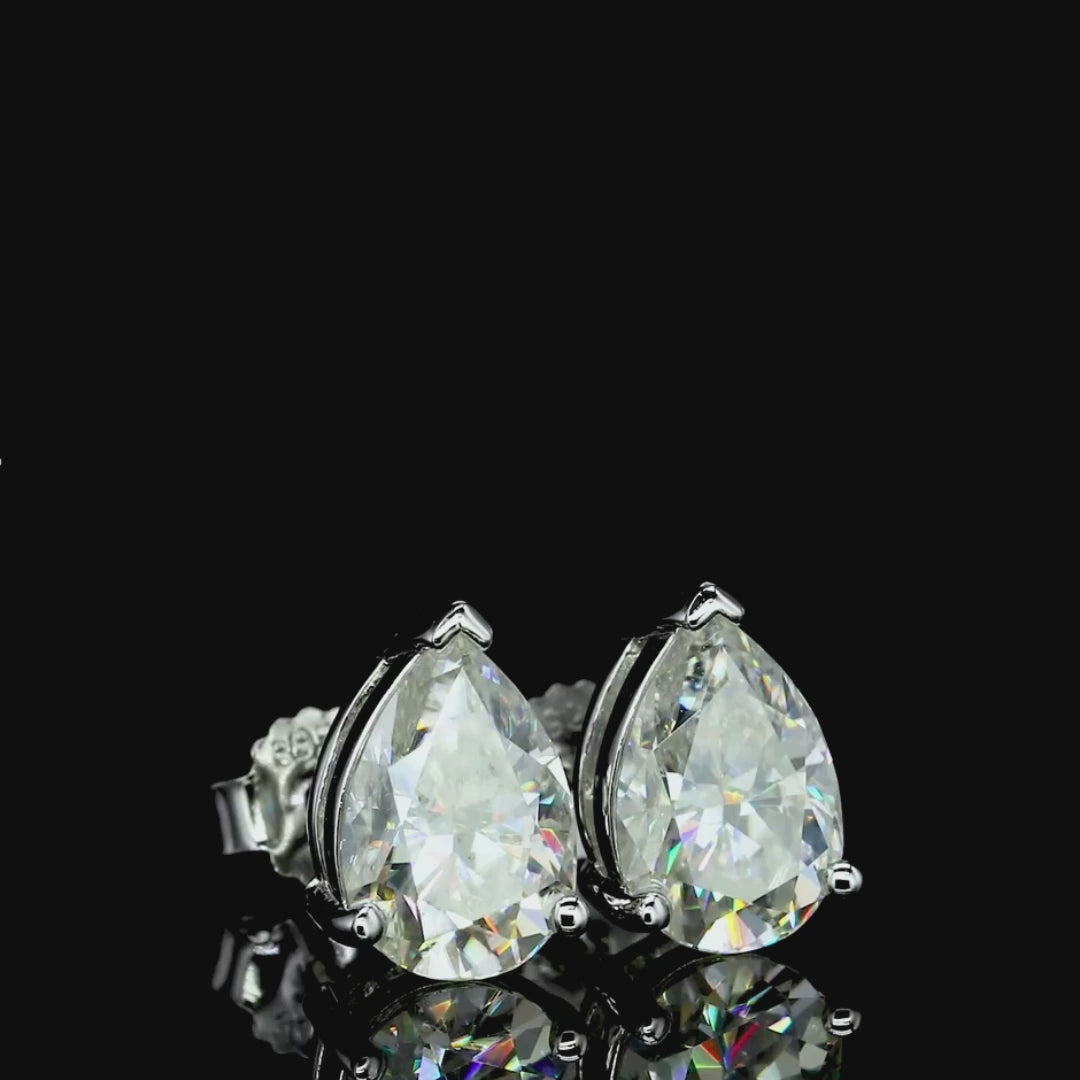 Pear-Shaped Stud Earrings