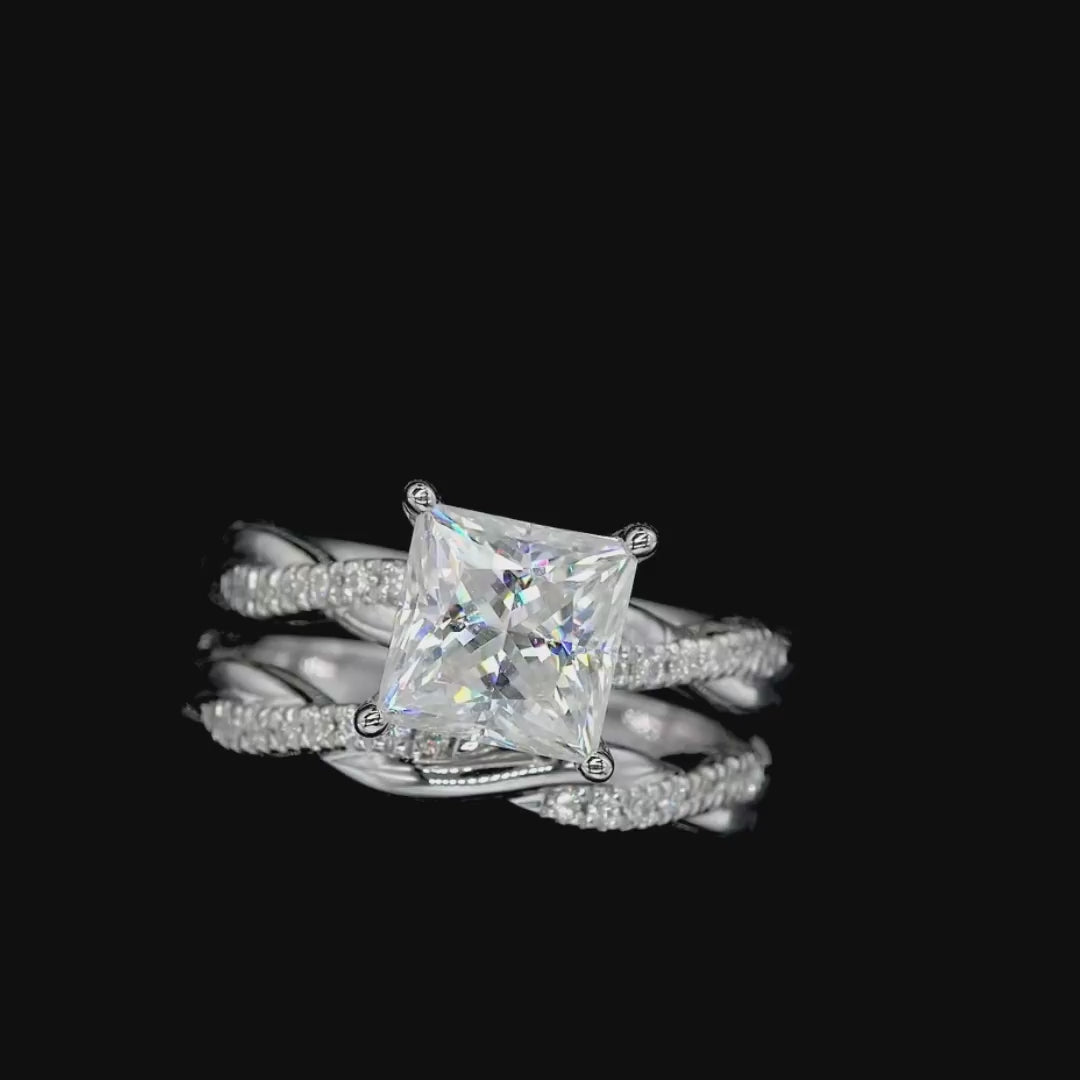 Twisted Princess-Cut RingSet